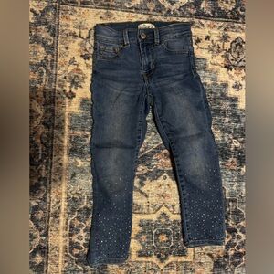 Jordache Medium Blue Skinny Jeans with Rhinestone Hem